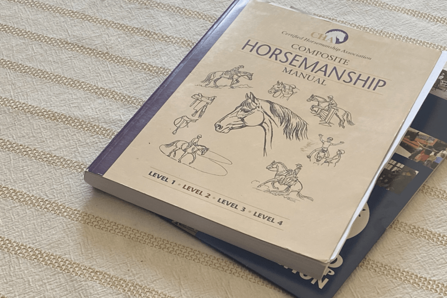 Certified Horsemanship Association Composite Manual sitting on a table